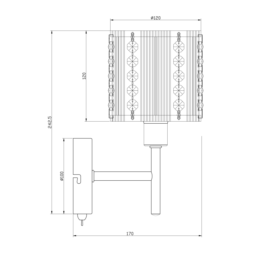 Globo - Φωτιστικό τοίχου 1xE14/40W/230V ματ χρώμιο