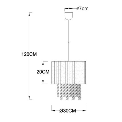 GLOBO 15098 - Κρεμαστό φως PYRA 1xE27/60W/230V