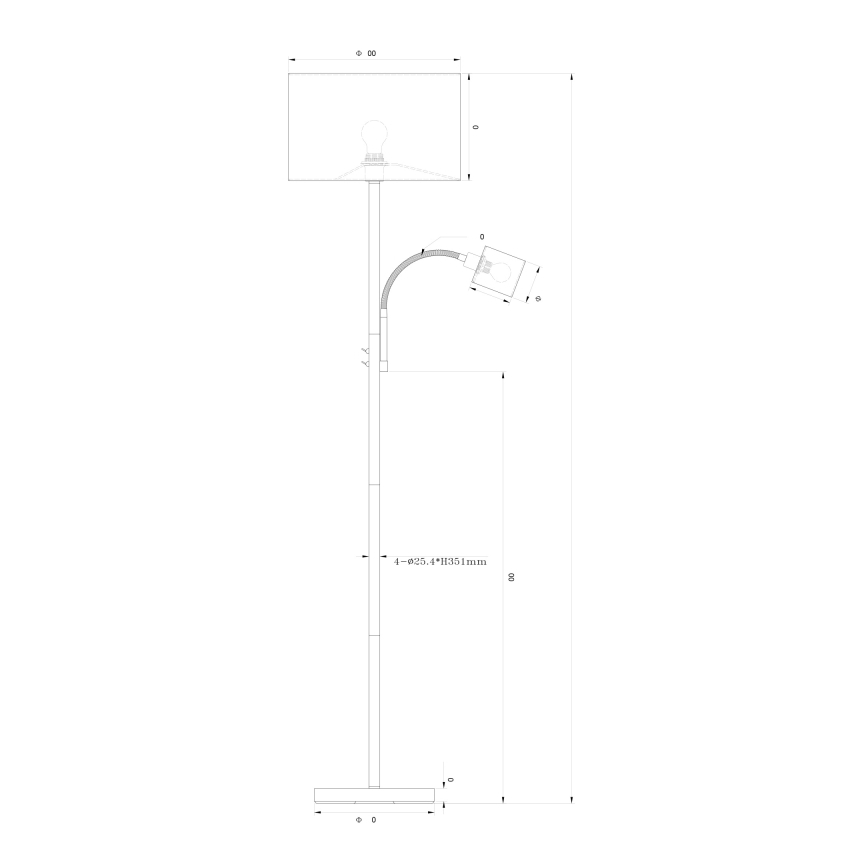 Globo - Επιδαπέδια λάμπα 1xE27/40W/230V + 1xE14/25W