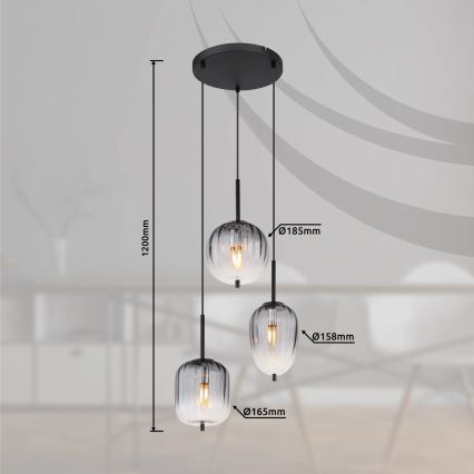 Globo - Κρεμαστό φωτιστικό οροφής 3xE14/40W/230V