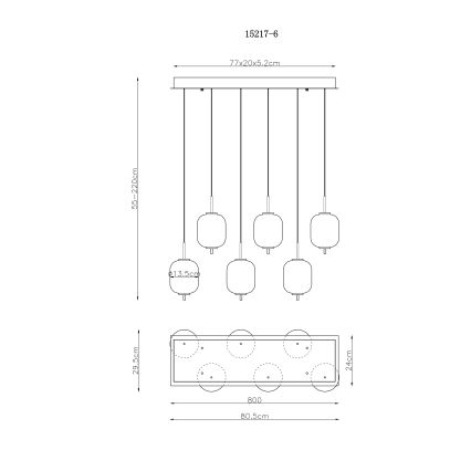 Globo -  Κρεμαστό φωτιστικό οροφής LED 6xLED/6,7W/230V