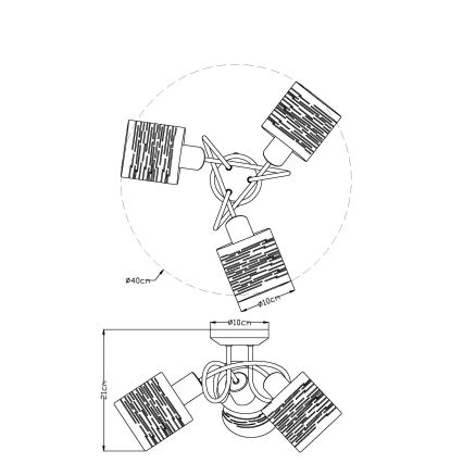 Globo - Συνδεδεμένο πολύφωτο 3xE14/15W/230V