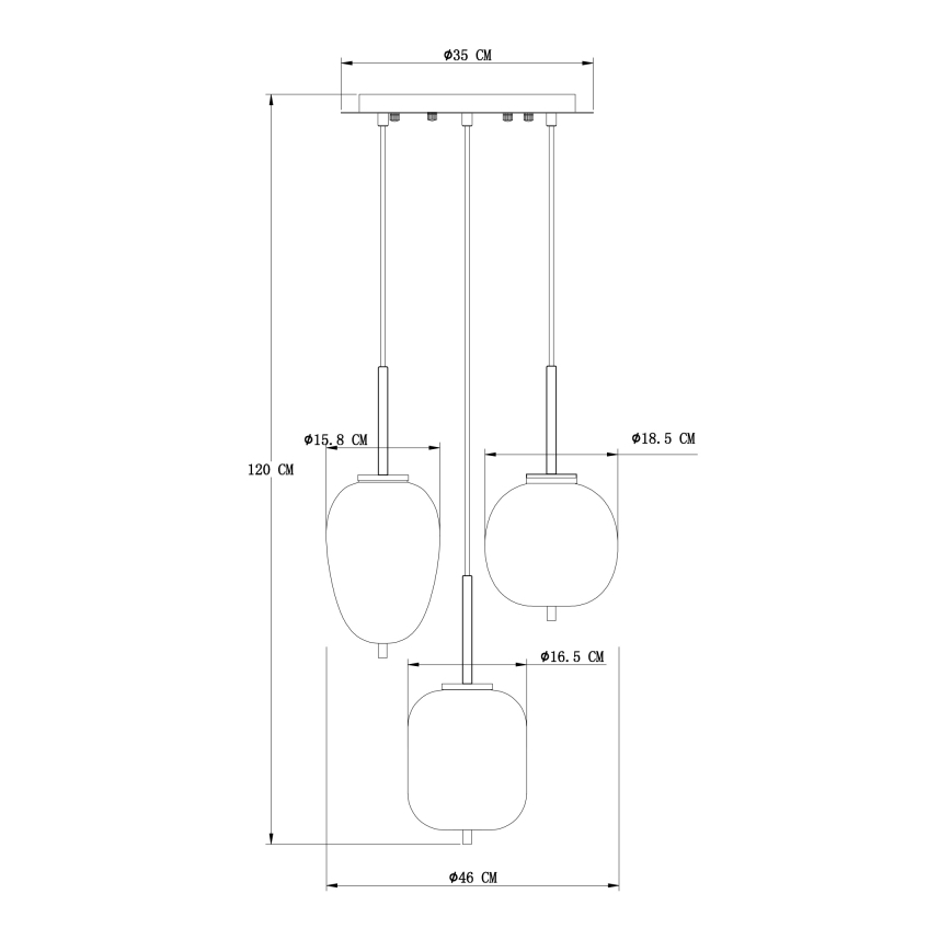 Globo - Πολύφωτο σε σχοινί 3xE14/40W/230V