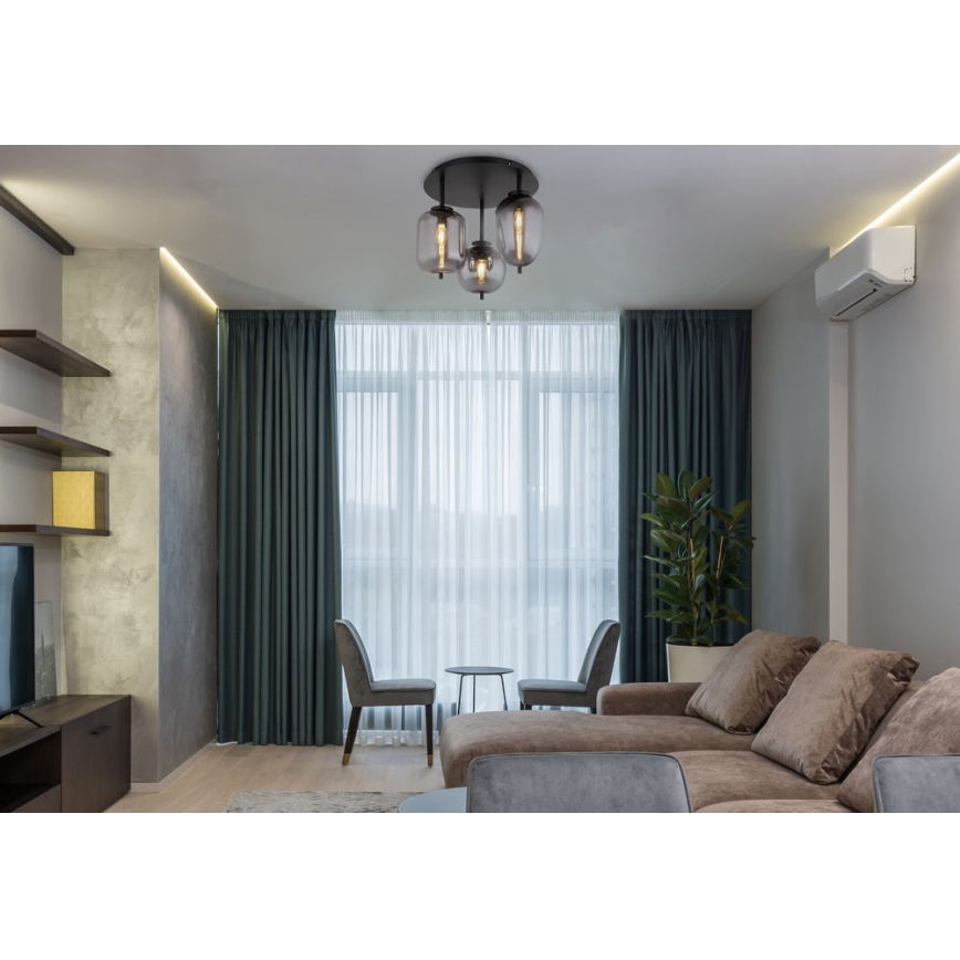 Globo - Επιτοίχιο φωτιστικό 3xE14/40W/230V μαύρο