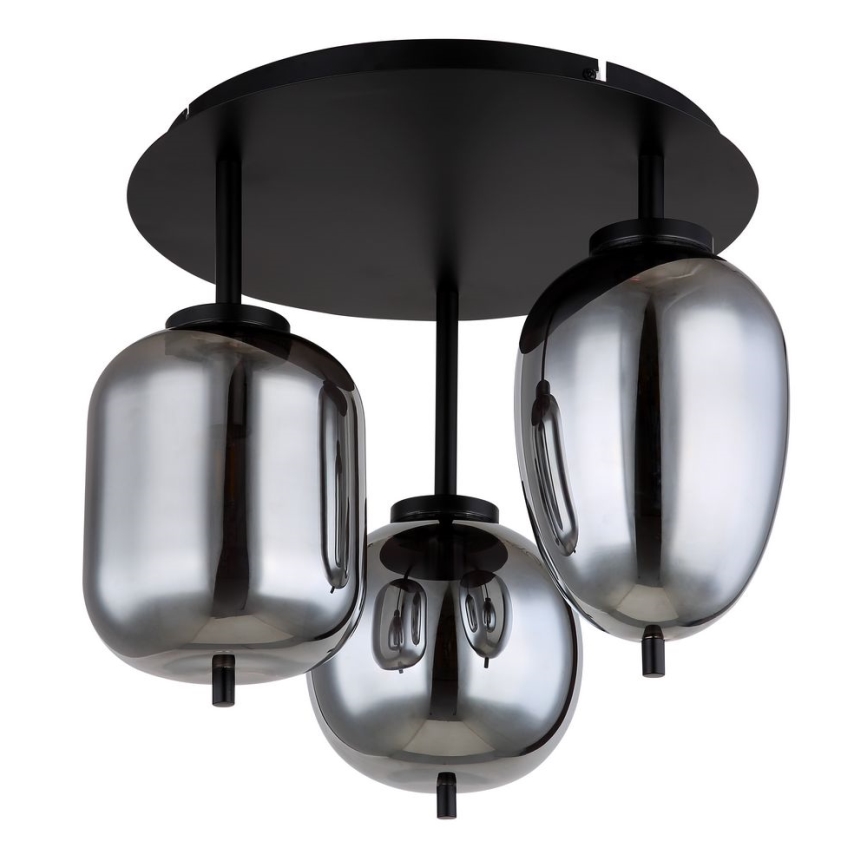 Globo - Επιτοίχιο φωτιστικό 3xE14/40W/230V μαύρο