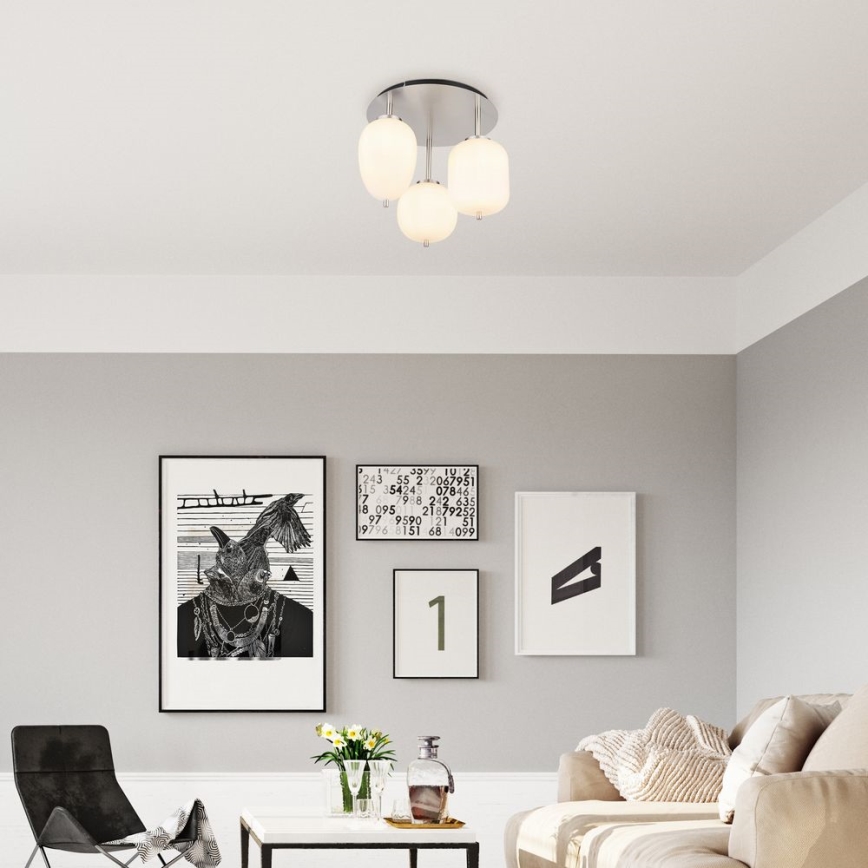 Globo - Πλαφονιέρα οροφής 3xE14/40W/230V γυαλιστερό χρώμιο