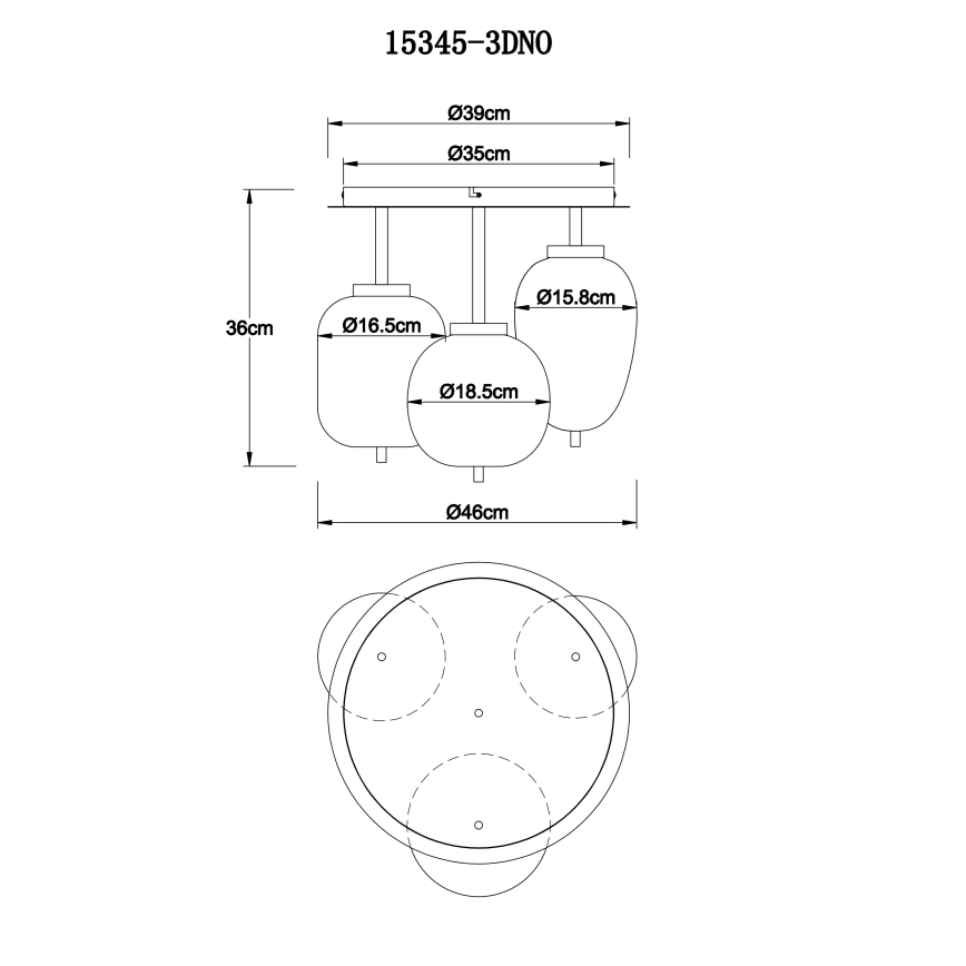 Globo - Πλαφονιέρα οροφής 3xE14/40W/230V γυαλιστερό χρώμιο