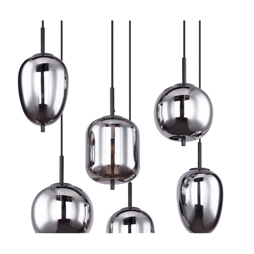 Globo - Φωτιστικό οροφής με καλώδιο 6xE14/40W/230V μαύρο