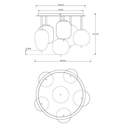 Globo - Πλαφονιέρα οροφής  6xE14/40W/230V ορείχαλκος