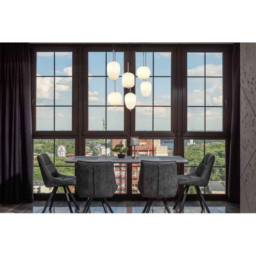 Globo - Κρεμαστό φωτιστικό οροφής 6xE14/40W/230V γυαλιστερό χρώμιο