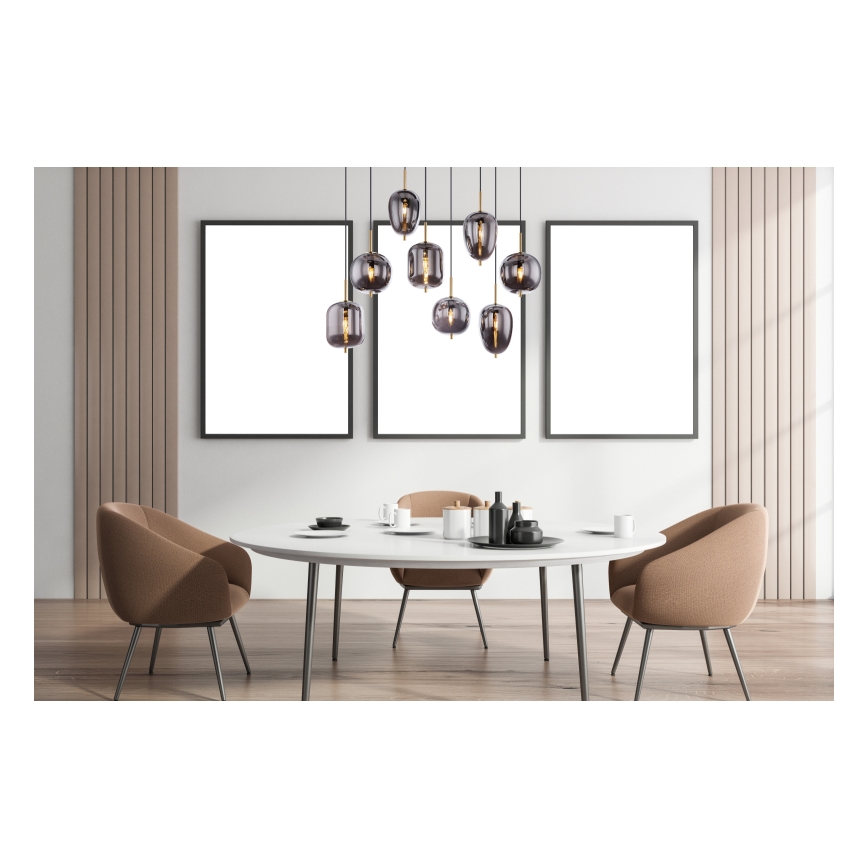 Globo - Κρεμαστό φωτιστικό οροφής 8xE14/40W/230V φιμέ