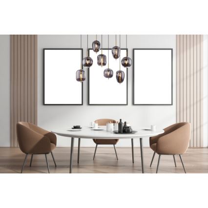 Globo - Κρεμαστό φωτιστικό οροφής 8xE14/40W/230V φιμέ