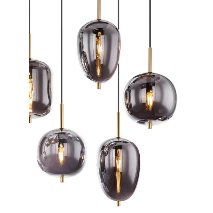 Globo - Κρεμαστό φωτιστικό οροφής 8xE14/40W/230V φιμέ