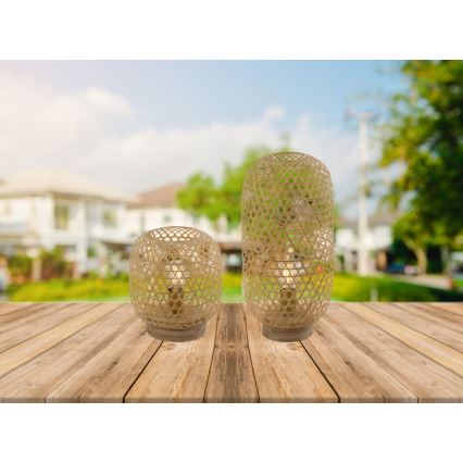Globo - Eπιτραπέζια λάμπα 1xE27/60W/230V μπαμπού