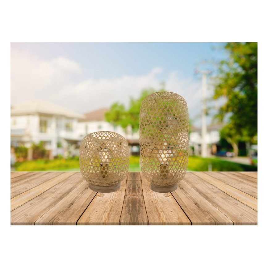 Globo - Eπιτραπέζια λάμπα 1xE27/60W/230V μπαμπού