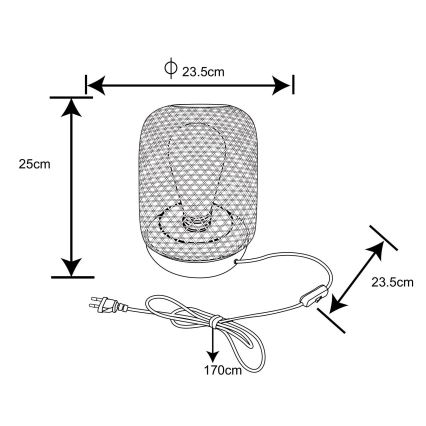 Globo - Eπιτραπέζια λάμπα 1xE27/60W/230V μπαμπού