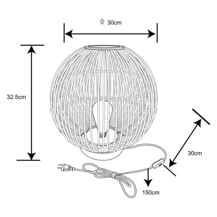 Globo - Επιτραπέζια λάμπα 1xE27/60W230V μπαμπού