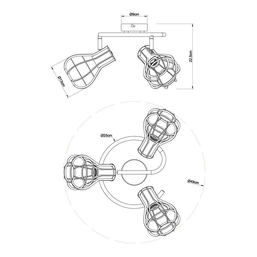Globo - Φωτιστικό σποτ 3xE27/40W/230V