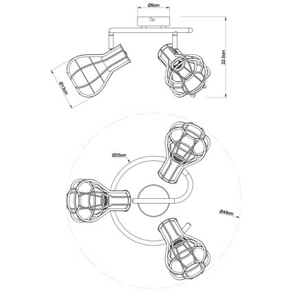 Globo - Φωτιστικό σποτ 3xE27/40W/230V