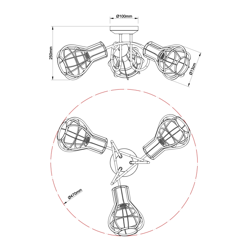 Globo - Σποτ φωτιστικό 3xE27/40W/230V