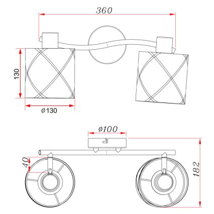 Globo - Φωτιστικό σποτ 2xE27/25W/230V