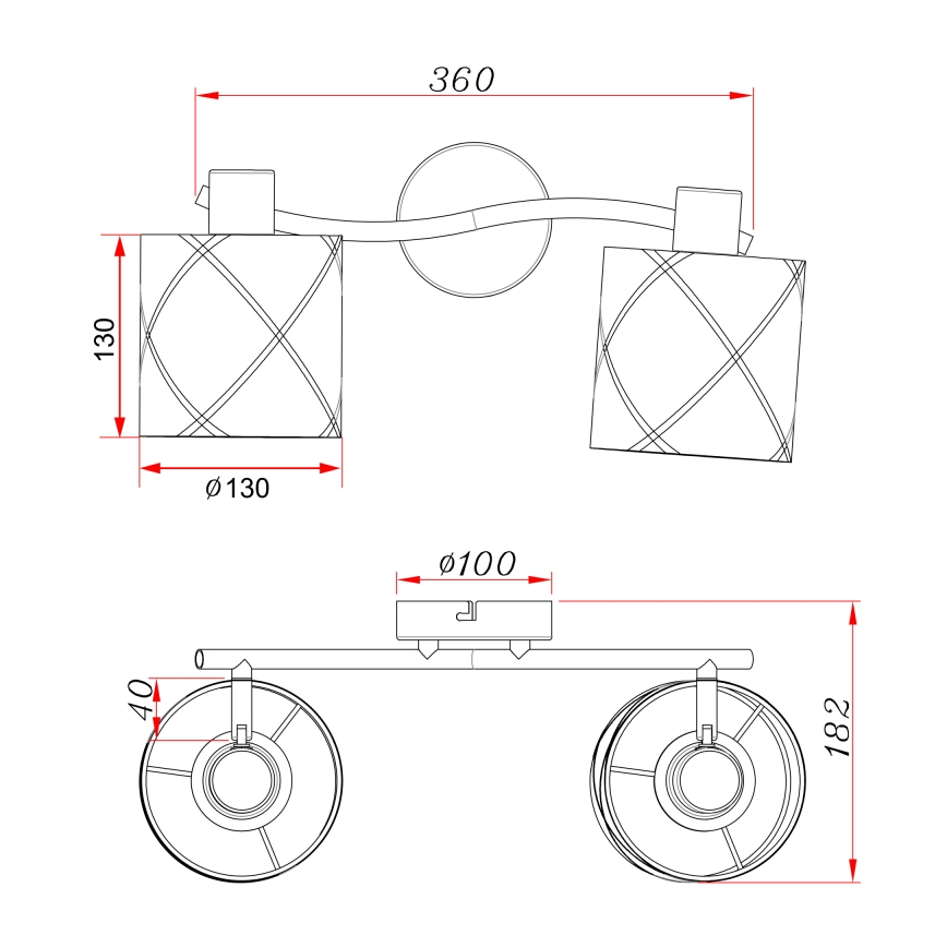 Globo - Φωτιστικό σποτ 2xE27/25W/230V