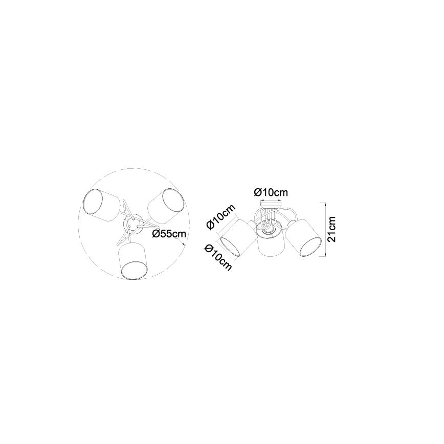 Globo - Πλαφονιέρα οροφής 3xE14/25W/230V