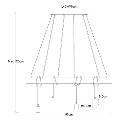 Globo - Πολύφωτο με σύρμα 4xE27/60W/230V