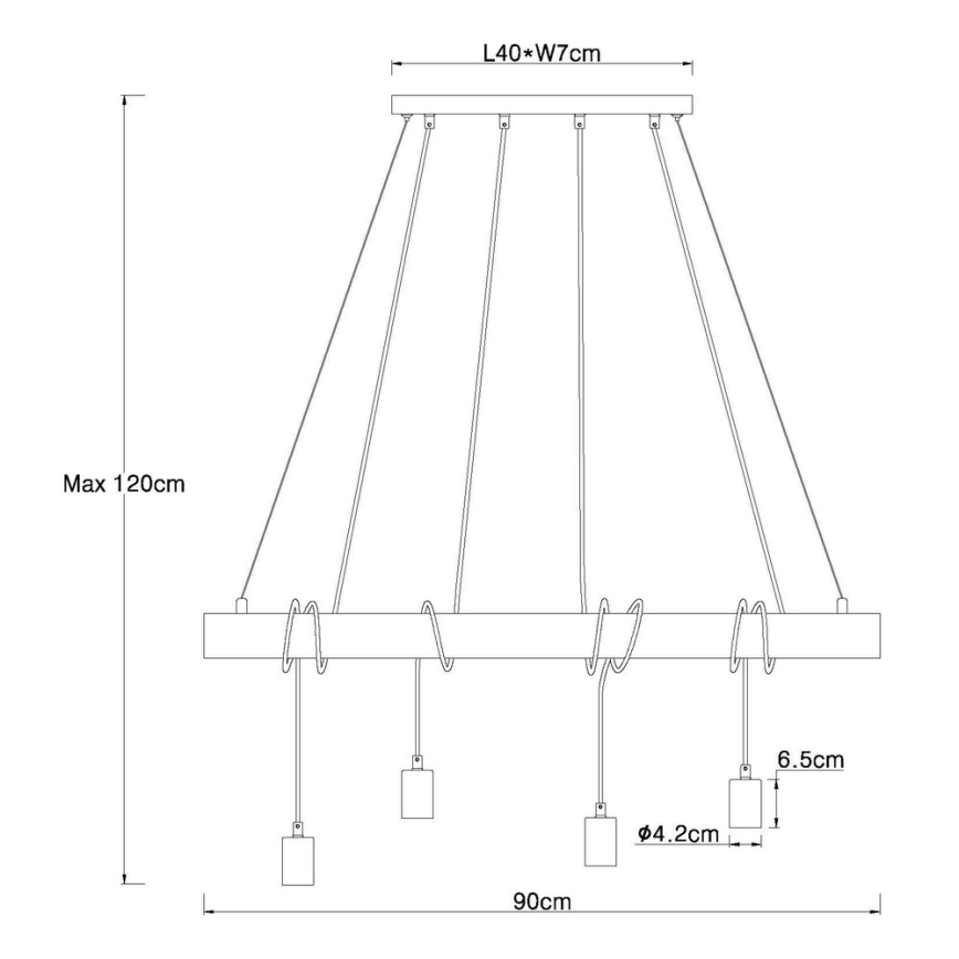 Globo - Πολύφωτο με σύρμα 4xE27/60W/230V