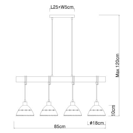 Globo - Πολύφωτο με σύρμα 4xE27/60W/230V