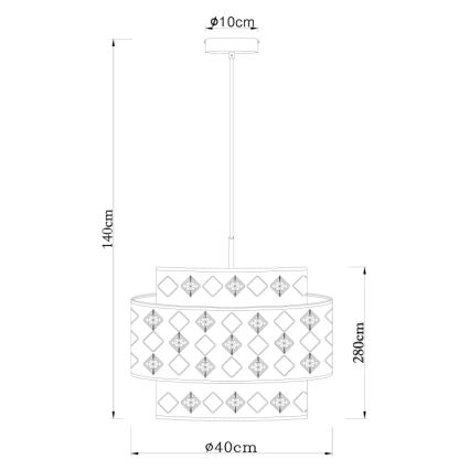 Globo 15448H1 - Κρεμαστό φωτιστικό οροφής ABBEY 1xE27/60W/230V