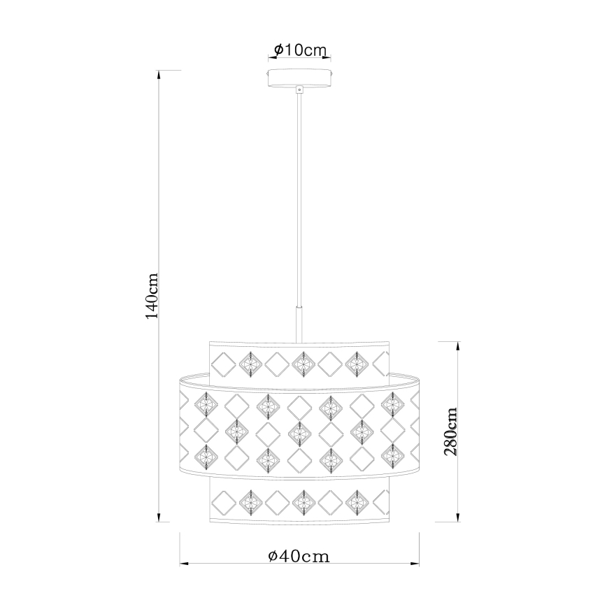 Globo 15448H1 - Κρεμαστό φωτιστικό οροφής ABBEY 1xE27/60W/230V