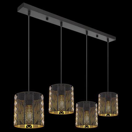 Globo - Φωτιστικό οροφής με καλώδιο 4xE27/60W/230V χρυσό/μαύρο