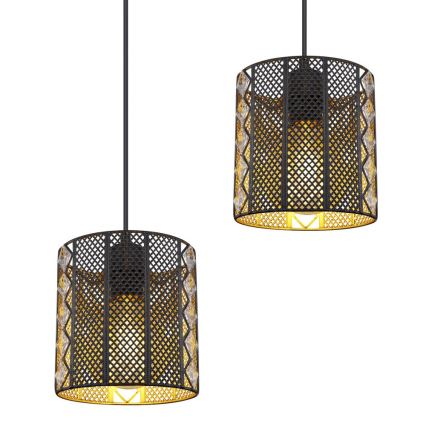 Globo -  Κρεμαστό φωτιστικό οροφής ράγα 4xE27/60W/230V χρυσό/μαύρο
