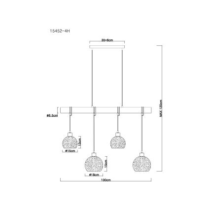 Globo - Πολύφωτο με σύρμα 4xE27/40W/230V