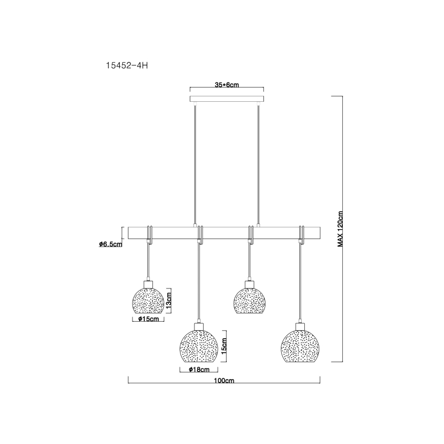 Globo - Πολύφωτο με σύρμα 4xE27/40W/230V