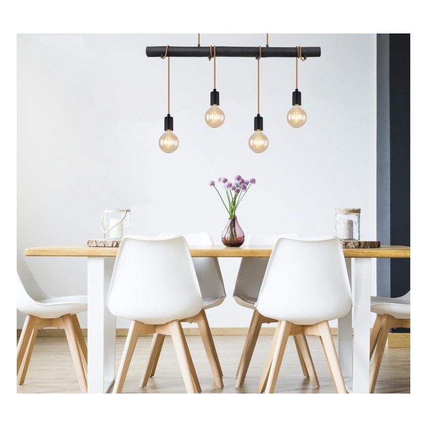 Globo 15459-4H - Κρεμαστό φωτιστικό οροφής LEO 4xE27/60W/230V