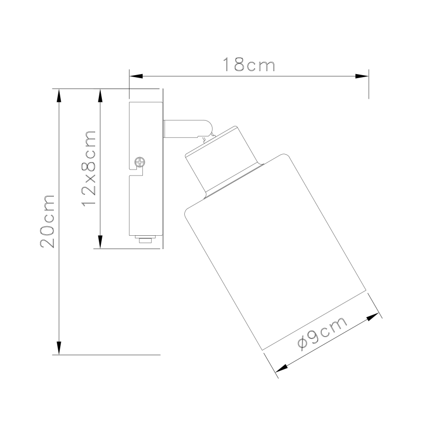 Globo - Σποτ τοίχου 1xE27/15W/230V μαύρο