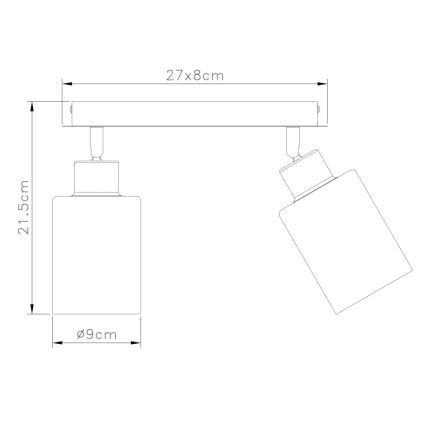 Globo - Φωτιστικό σποτ 2xE27/15W/230V μαύρο