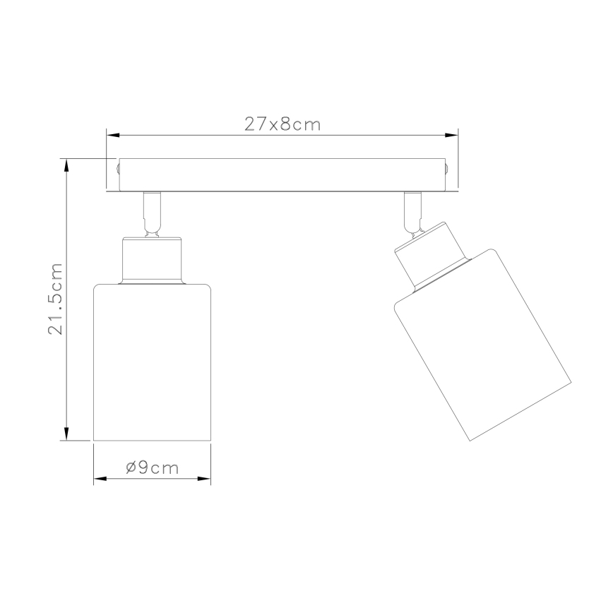 Globo - Φωτιστικό σποτ 2xE27/15W/230V μαύρο