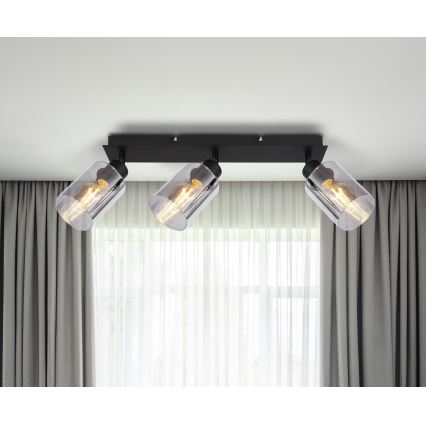 Globo - Φωτιστικό σποτ 3xE27/15W/230V μαύρο