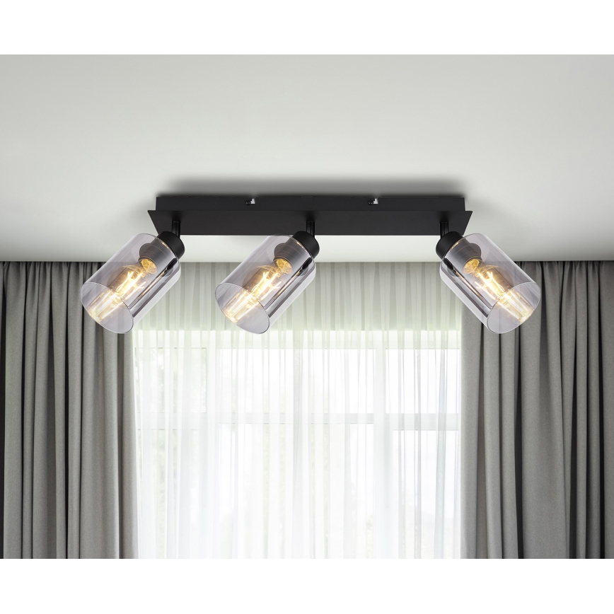 Globo - Φωτιστικό σποτ 3xE27/15W/230V μαύρο