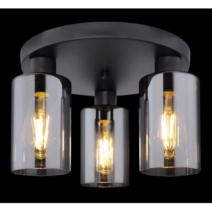 Globo - Φωτιστικό οροφής 3xE27/60W/230V μαύρο