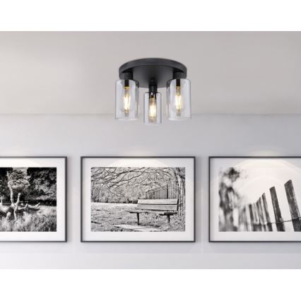 Globo - Φωτιστικό οροφής 3xE27/60W/230V μαύρο