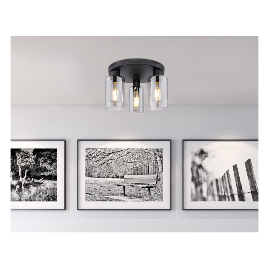 Globo - Φωτιστικό οροφής 3xE27/60W/230V μαύρο