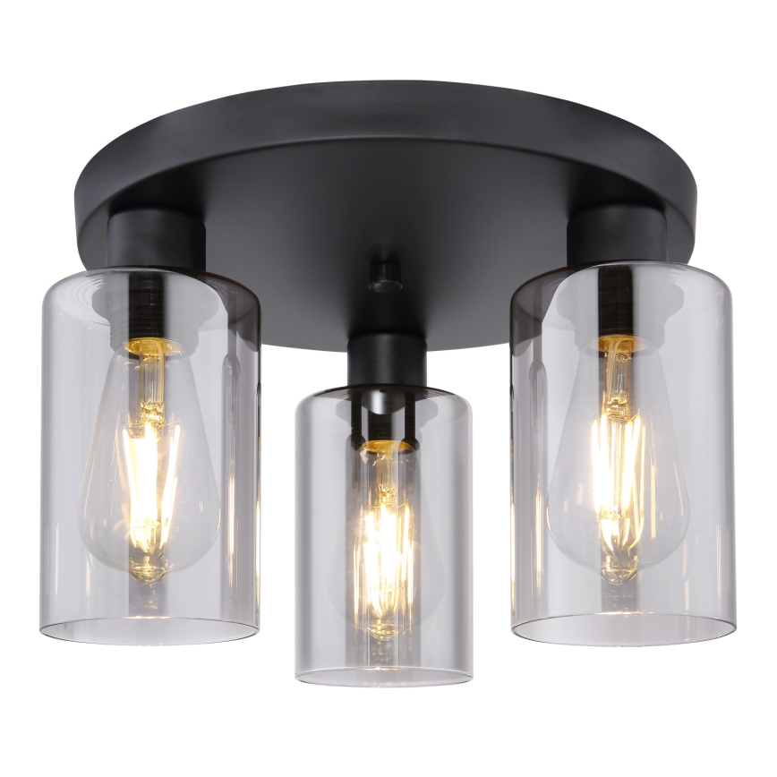 Globo - Φωτιστικό οροφής 3xE27/60W/230V μαύρο