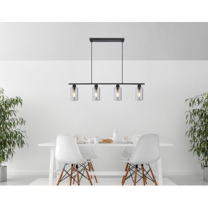 Globo - Κρεμαστό φωτιστικό οροφής 4xE27/60W/230V μαύρο