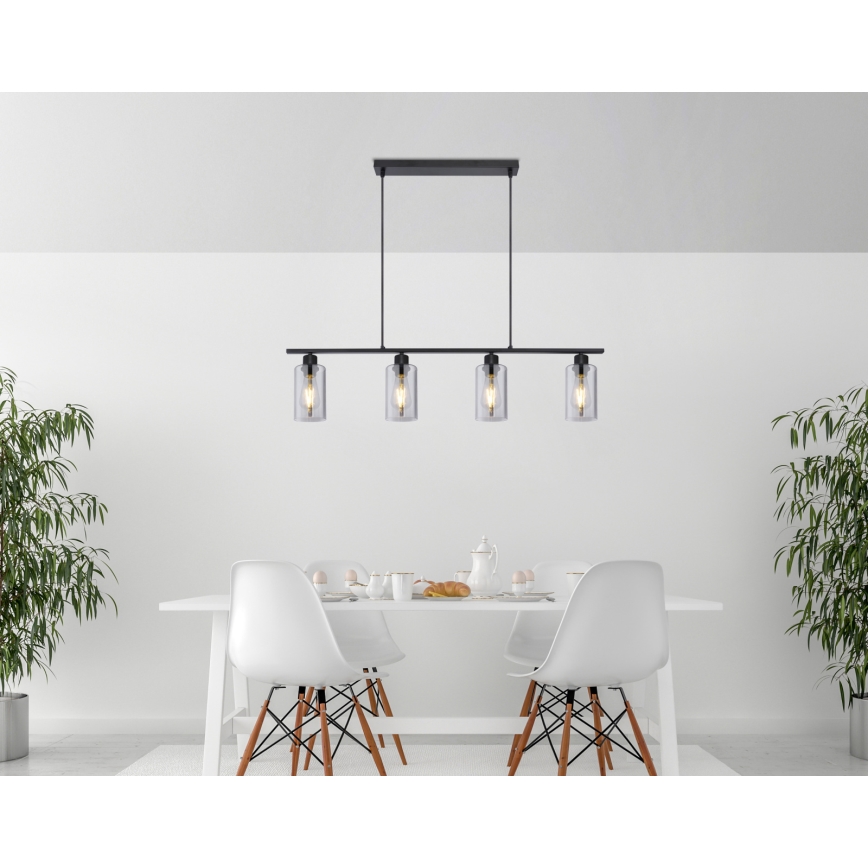 Globo - Κρεμαστό φωτιστικό οροφής 4xE27/60W/230V μαύρο
