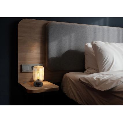 Globo - Eπιτραπέζιο φωτιστικό 1xE27/40W/230V καφέ