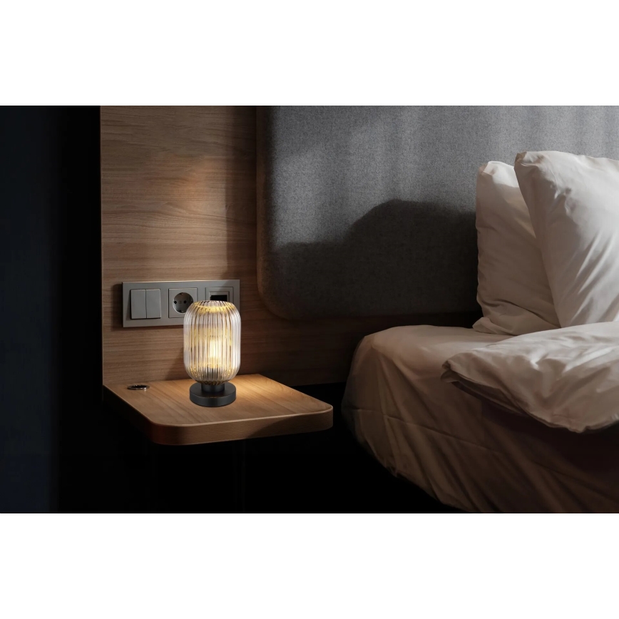 Globo - Eπιτραπέζιο φωτιστικό 1xE27/40W/230V γκρι